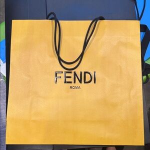 Fendi Mustard Yellow Tote with Black Accents